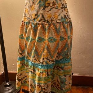 Lightweight Cotton Skirt. Floral Design.